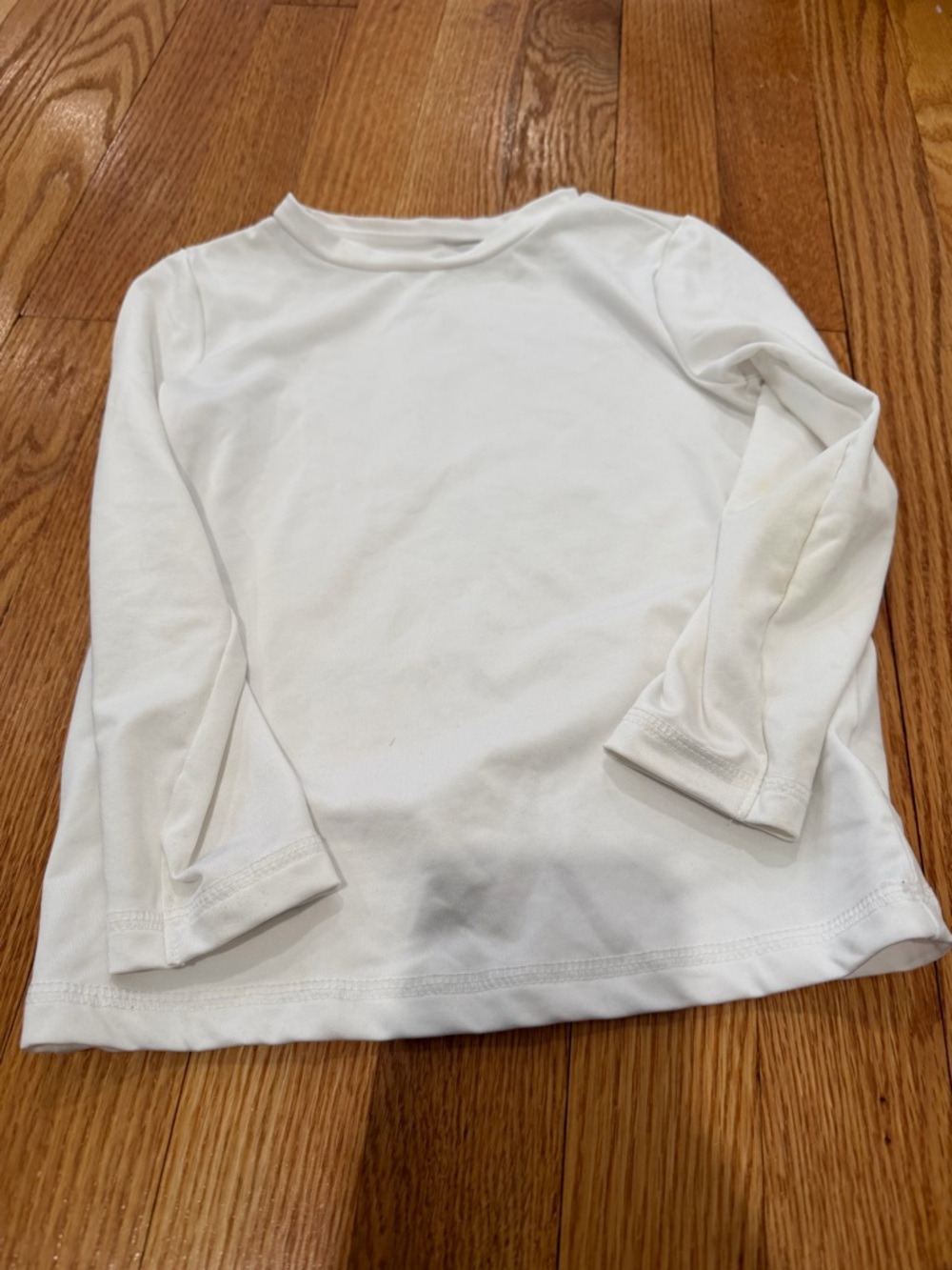 Cat & Jack White Toddler Boy Rash Guard Swim Shirt 4T